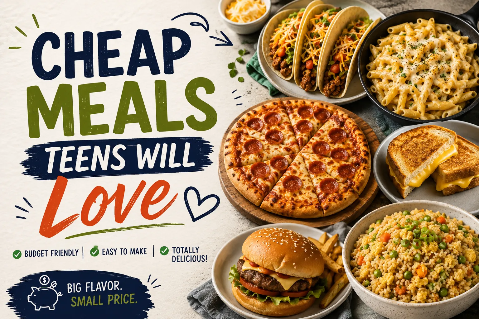 Cheap meals teens will love — affordable recipes on a table