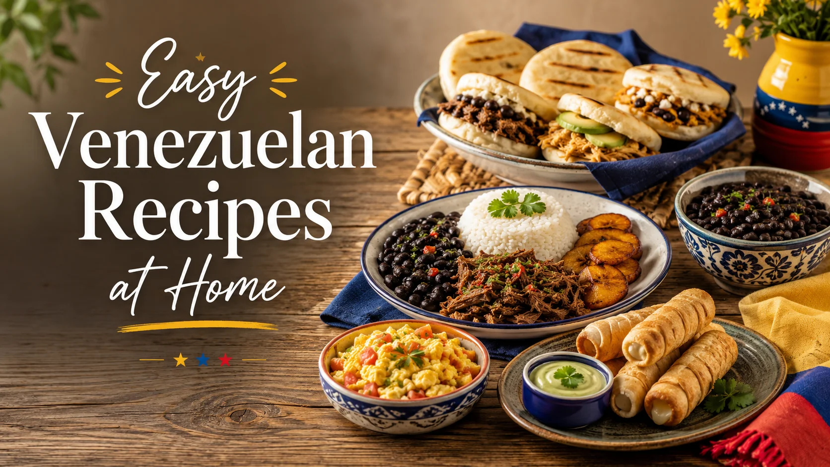 Easy Venezuelan recipes at home, including arepas, cachapas and pabellón criollo