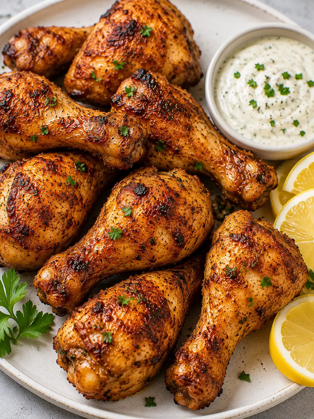 Crispy air fryer chicken drumsticks