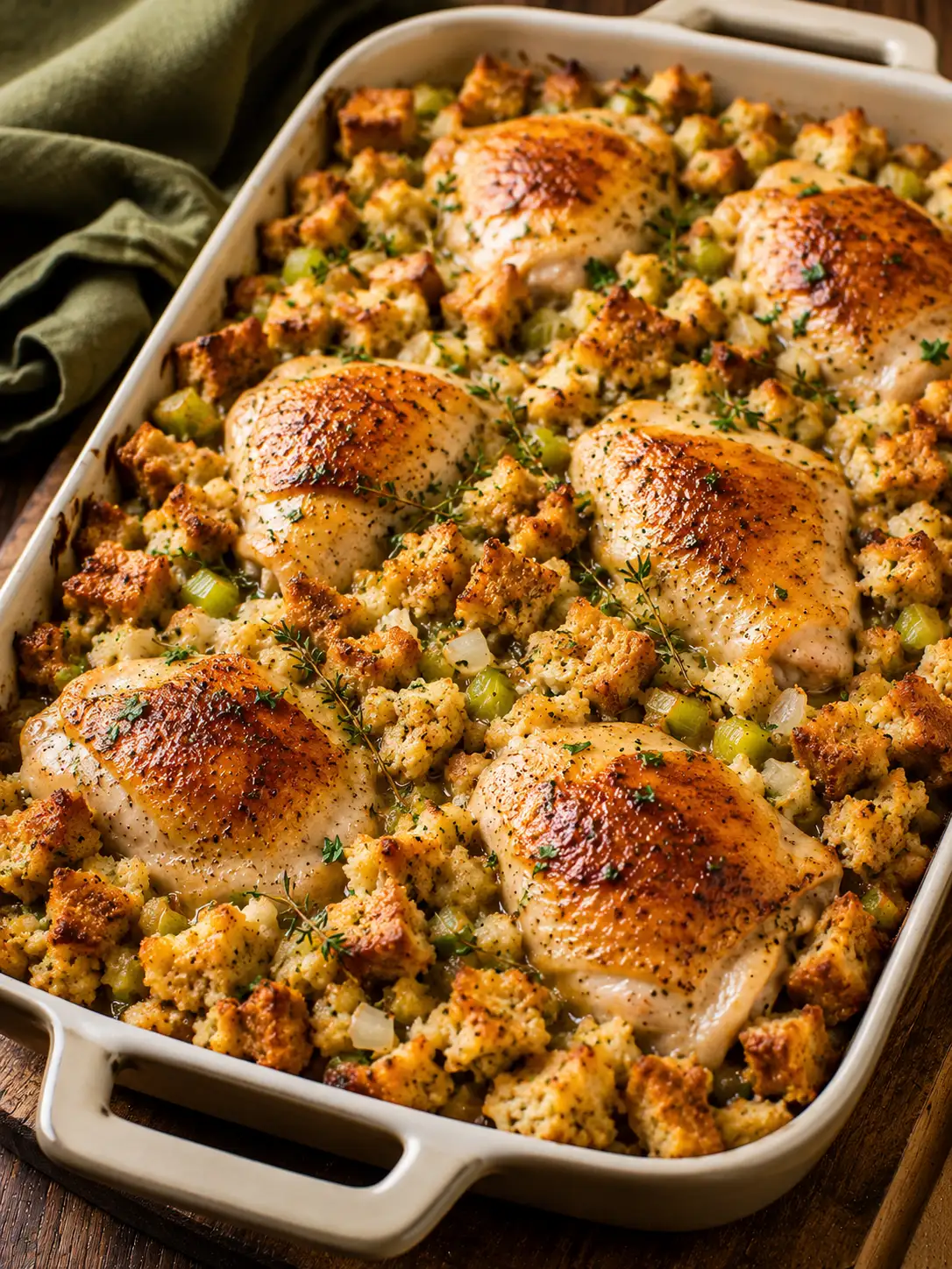 Baked chicken and stuffing casserole