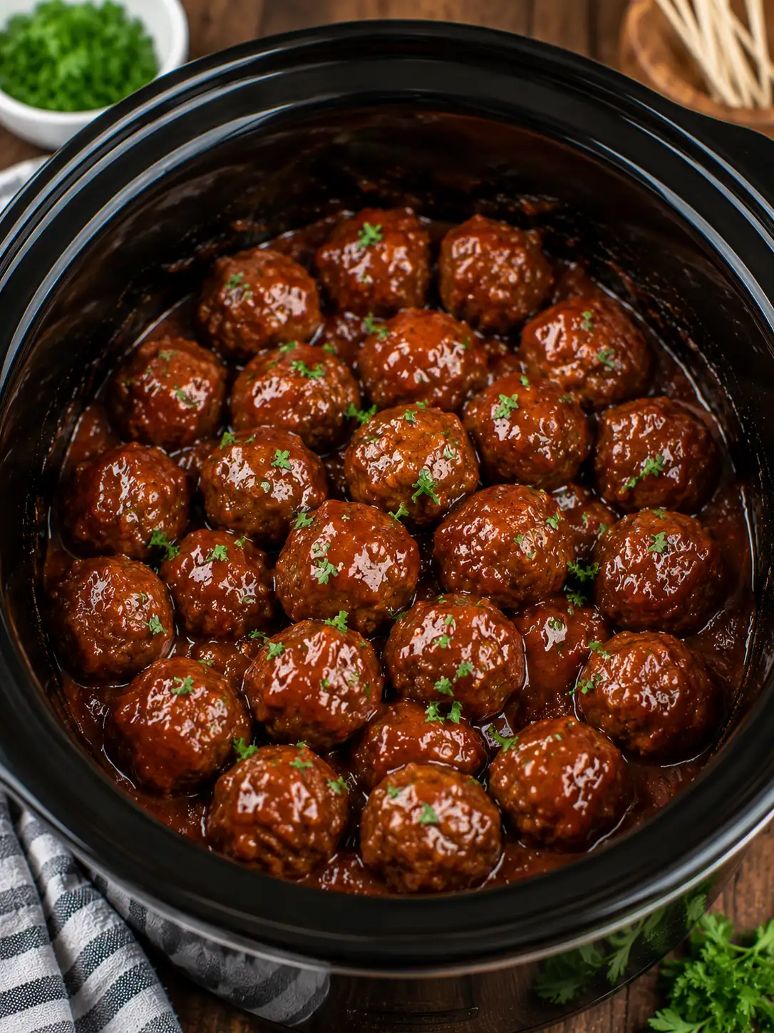 Crockpot meatballs in marinara sauce